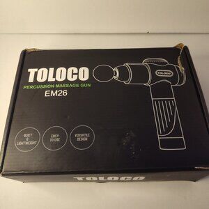 TOLOCO EM26 Percussion Massage Gun 10 Heads Cordless Multispeed Black